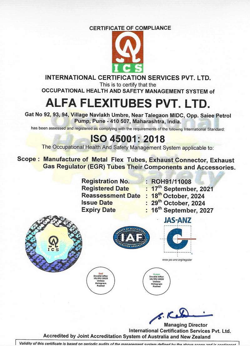 ISO 45001-2018 Certificate